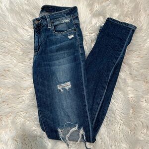 Joe’s Jeans Skinny Ankle Dark Wash Distressed Denim